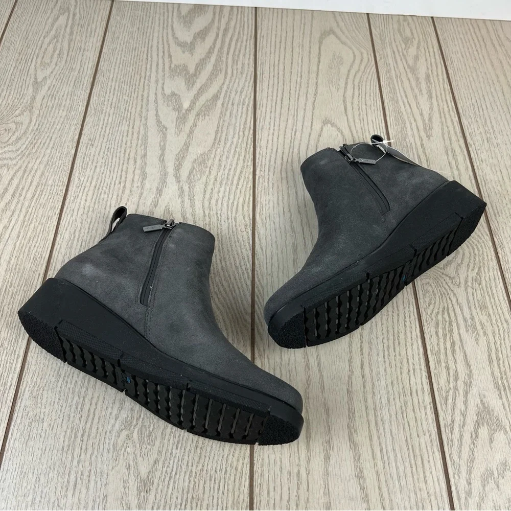 Aqua College Women's Loretta Waterproof Suede Booties 11M Dark Grey $130